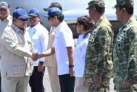 Presiden Prabowo Subianto tiba di Pulau Miangas, Kabupaten Kepulauan Talaud, Provinsi Sulawesi Utara, pada Jumat, 9 Mei 2026.