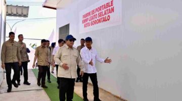 Presiden Prabowo Subianto meninjau langsung Kampung Nelayan Merah Putih (KNMP) di Kelurahan Leato Selatan, Kota Gorontalo, pada Sabtu, 9 Mei 2026. Foto: BPMI Setpres