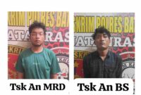 kedua terduga pelaku saat di tahan Polisi Batu bara.
