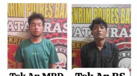 kedua terduga pelaku saat di tahan Polisi Batu bara.