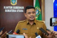 Gubernur Sumut Muhammad Bobby Afif Nasution menjawab pertanyaan pers di Kantor Gubernur Sumut Jalan Diponegoro Nomor 30 Medan, baru-baru ini. (Ist)