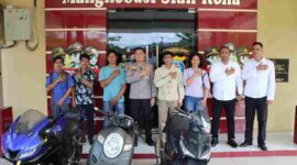 Polres Tapteng mengembalikan tiga motor hasil ungkap kasus curanmor.