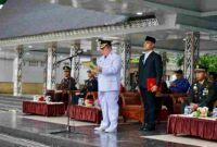 Wali Kota Wesly Silalahi memimpin upacara Harkitnas 2026 di Pematangsiantar.