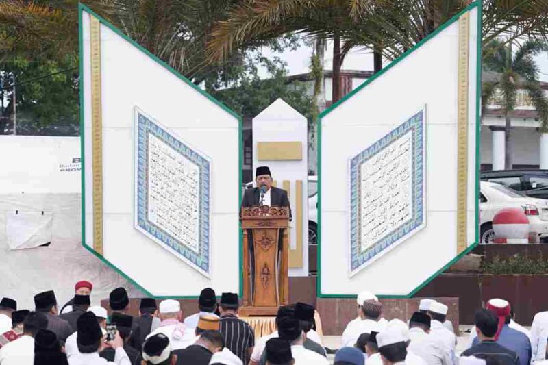 Pelaksanaan Salat Iduladha 1447 Hijriah/2026 Masehi di Provinsi Bengkulu berlangsung khidmat dan penuh kebersamaan di pelataran Masjid Raya Baitul Izzah, Rabu (27/5/2026).