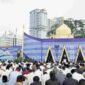 Salat Iduladha bersama ribuan warga di Lapangan Merdeka Medan, Rabu (27/5/2026) pagi.