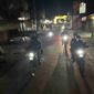 Personel Kompi 3 Batalyon C Pelopor Satuan Brimob Polda Sumatera Utara menggelar patroli dini hari.