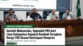 Pemprov Bengkulu dan PKS dari lima kabupaten sepakat menerapkan harga TBS Rp3.465 per kilogram.
