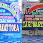 2 Papan bunga yang dipajang di Mapolres Toba.