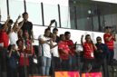 Gubernur Sumatera Utara (Sumut)  Muhammad Bobby Afif Nasution  bersama Wakil Gubernur Sumut Surya, Sekdaprov Sumut Sulaiman Harahap, Bupati Serdangbedagai Dharma Wijaya, serta sejumlah OPD Provinsi Sumut bersorak gembira saat Timnas U-19 Indonesia berhasil membobol gawang Timnas U-19 Timor Leste pada penyisihan Grup A Piala AFF 2026 di  Stadion Utama Sumatera Utara, Deliserdang, Kamis (4/6/2026). 