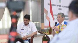 Gubernur Sumatera Utara (Sumut) Bobby Nasution menghadiri secara daring Peresmian Inpres Jalan Daerah TA 2025 oleh Presiden RI Prabowo Subianto dari Kabupaten Sampang, Madura, Jawa Timur melalui aplikasi Zoom meeting di Aula Tengku Rizal Nurdin Jalan Jenderal Sudirman Kota Medan, Selasa (23/6/2026). 