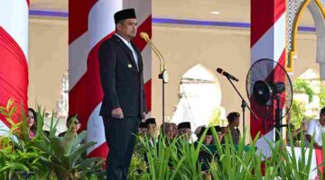 Gubernur Sumatera Utara, Muhammad Bobby Afif Nasution, memimpin Upacara Peringatan Hari Lahir Pancasila Tahun 2026 yang digelar di Lapangan Astaka, Jalan Pancing, Kabupaten Deliserdang, Senin, 1 Juni 2026.