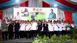 Gubernur Sumatera Utara (Sumut) Muhammad Bobby Afif Nasution bersama Ketua KONI Sumut Kolonel (Purn) H. Hatunggal Siregar, beserta sejumlah OPD Pemprov Sumut menghadiri pelantikan Dolly Sinomba Siregar sebagai Ketua beserta seluruh pengurus Persatuan Gateball Seluruh Indonesia (PERGATSI) Sumut di Gedung Gateball Pergatsi Sumut Jalan KL Yos Sudarso No 89, Medan, Jumat malam (26/6/2026).