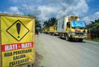 Pemprov Sumut mulai memperbaiki dan memperlebar jalan strategis sepanjang 10 kilometer di Labuhanbatu.