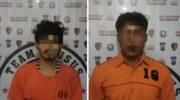 Polres Pelabuhan Belawan menangkap dua pelaku curas yang merampas HP dan uang sopir truk di Tol Belmera hanya dalam waktu dua jam.
