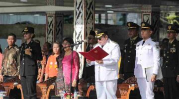 Wali Kota Wesly Silalahi memimpin Upacara Hari Lahir Pancasila 2026 di Pematangsiantar