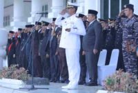 Salah satu rangkaian Upacara Peringatan Hari Lahir Pancasila Tahun 2026 di halaman Kantor Bupati Asahan, Jalan Jenderal Sudirman, Kecamatan Kisaran Barat, Senin, 1 Juni 2026.
