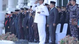 Salah satu rangkaian Upacara Peringatan Hari Lahir Pancasila Tahun 2026 di halaman Kantor Bupati Asahan, Jalan Jenderal Sudirman, Kecamatan Kisaran Barat, Senin, 1 Juni 2026.
