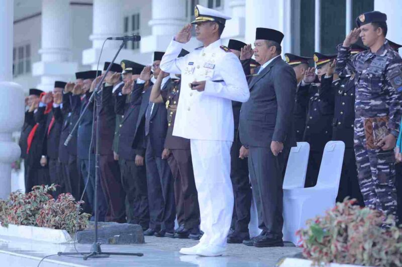 Salah satu rangkaian Upacara Peringatan Hari Lahir Pancasila Tahun 2026 di halaman Kantor Bupati Asahan, Jalan Jenderal Sudirman, Kecamatan Kisaran Barat, Senin, 1 Juni 2026.