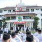 Suasana Upacara Peringatan Hari Lahir Pancasila Tahun 2026 yang digelar Pemerintah Kota Medan di halaman Balai Kota Medan, Senin, 1 Juni 2026.