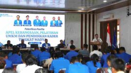 Pelantikan panitia Apel Kebangsaan, Pelatihan Usaha Mikro, Kecil, dan Menengah (UMKM), serta Pendidikan Kader Tingkat Muda Gerakan Angkatan Muda Kristen Indonesia (GAMKI) Provinsi Sumatera Utara berlangsung di Aula Kantor Inspektorat Kota Pematangsiantar, Jalan Siatas Barita, Kelurahan Tomuan, Kecamatan Siantar Timur, Rabu (3/6/2026).