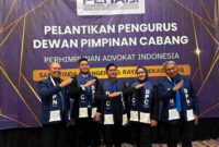Foto bersama usai acara Pelantikam Subandria Nuka sebagai Ketua Perhimpunan Advokat Indonesia Bekasi Raya. (Foto: M Rifqi-atapkota)