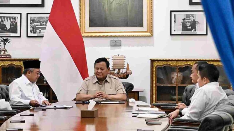 Presiden Prabowo Subianto memanggil Menteri Pendidikan Dasar dan Menengah (Mendikdasmen) Abdul Mu’ti di Istana Merdeka, Jakarta, pada Kamis, 11 Juni 2026. Foto: BPMI Setpres