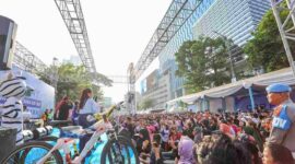 Polda Sumut menggelar Car Free Day HUT Bhayangkara ke-80 di Lapangan Merdeka Medan.