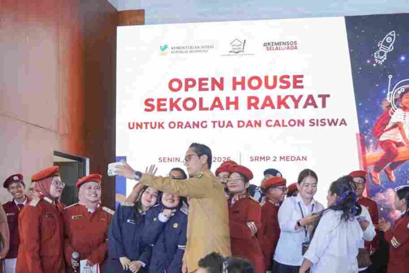 Open House Sekolah Rakyat bagi orang tua dan calon peserta didik yang berlangsung di Aula BRSODH Bahagia, Jalan Willem Iskandar, pada Senin (15/6/2026).