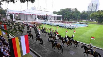 Sambutan Presiden Republik Indonesia, Prabowo Subianto dalam kunjungan kenegaraan Presiden Republik Federal Jerman, Frank-Walter Steinmeier ke Indonesia di Istana Merdeka, Jakarta, pada Senin, 15 Juni 2026. Foto: BPMI Setpres