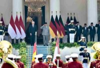 Rangkaian penyambutan kenegaraan Presiden Republik Federal Jerman Frank-Walter Steinmeier dalam rangka kunjungan kenegaraan di Istana Merdeka, Jakarta, pada Senin, 15 Juni 2026. Foto: BPMI Setpres