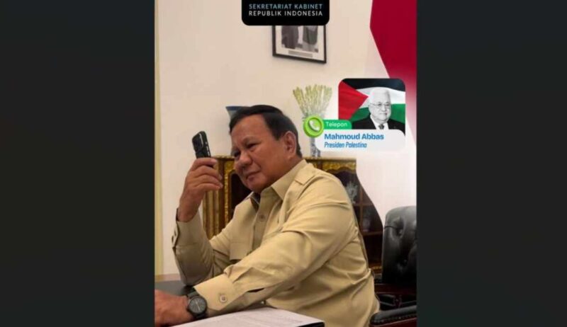 Presiden Prabowo Subianto menerima sambungan telepon dari Presiden Palestina, Mahmoud Abbas, di Jakarta pada Senin malam, 15 Juni 2026. 