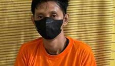 Satu dari dua pria yang diduga sebagai pengedar sabu di wilayah hukum Polres Binjai.