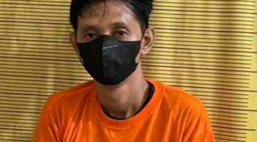 Satu dari dua pria yang diduga sebagai pengedar sabu di wilayah hukum Polres Binjai.