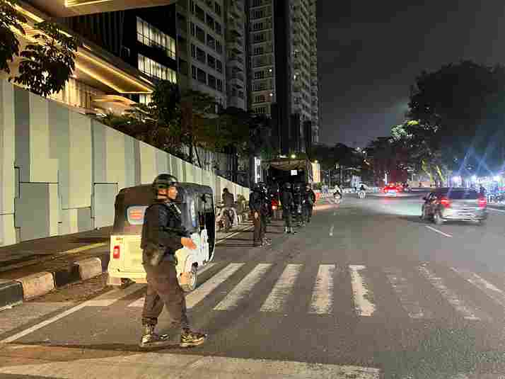 Patroli Brimob Polda Sumut.