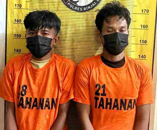 Polres Binjai menangkap dua pelaku narkoba jenis sabu seberat 4,8 gram. Foto:Ist.