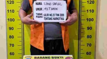 Polresta Deli Serdang menangkap pria berinisial LS dengan 506 gram sabu di Percut Sei Tuan.