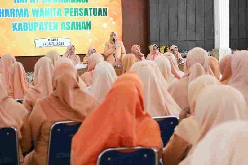 Rapat Koordinasi DWP Kabupaten Asahan yang berlangsung di Pendopo Rumah Dinas Bupati Asahan, Rabu (24/6/2026).