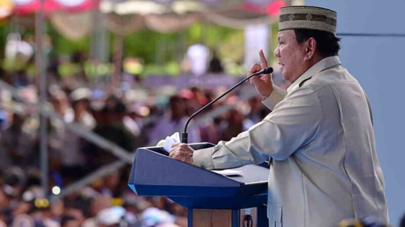 Presiden Prabowo Subianto saat memberikan sambutan pada Puncak Pekan Nasional (PENAS) Petani dan Nelayan XVII di Sport Center Limboto, Kabupaten Gorontalo, Provinsi Gorontalo, Rabu, 24 Juni 2026. 