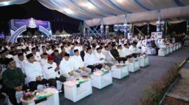 acara penutupan Musabaqah Tilawatil Qur'an (MTQ) ke-40 Tingkat Provinsi Sumatera Utara yang berlangsung di Lapangan Astaka Pancing, Jalan Willem Iskandar, Pasar V, Kenangan Baru, Kecamatan Percut Sei Tuan, Kabupaten Deli Serdang, Rabu (24/6/2026) malam.