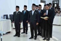 Wakil Bupati Samosir melantik sembilan Pejabat Pimpinan Tinggi Pratama (JPT Pratama) di Aula Kantor Bupati Samosir, Jumat (26/6/2026).