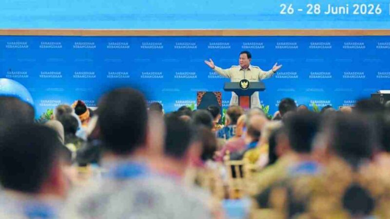 Presiden Prabowo Subianto secara resmi membuka Sarasehan Kebangsaan Konvensi Sains, Teknologi, dan Industri Indonesia (KSTI) Tahun 2026 yang digelar di Jakarta International Convention Center (JICC), Jakarta, pada Jumat, 26 Juni 2026. Foto: BPMI Setpres