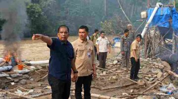 Pemprov Sumut kembali menertibkan tambang emas ilegal di Sungai Batang Gadis, Madina.