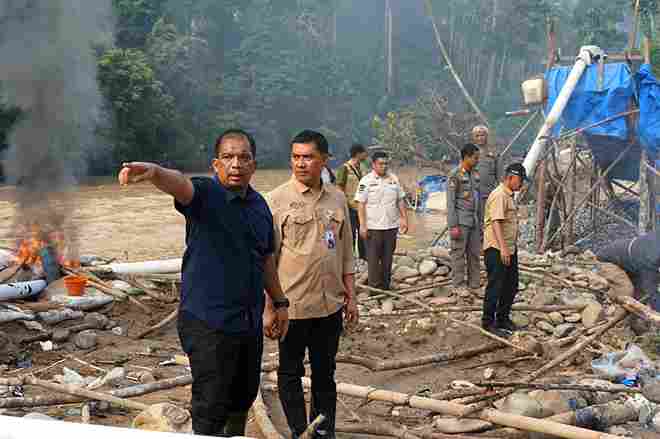 Pemprov Sumut kembali menertibkan tambang emas ilegal di Sungai Batang Gadis, Madina.