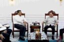 Gubernur Sumatera Utara (Sumut) Bobby Nasution menerima kunjungan Ketua Umum Persatuan Bolavoli Seluruh Indonesia (PBVSI) Imam Sudjarwo di ruang kerja Kantor Gubernur Sumut Jalan Diponegoro Kota Medan, Kamis (30/7/2026).