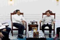 Gubernur Sumatera Utara (Sumut) Bobby Nasution menerima kunjungan Ketua Umum Persatuan Bolavoli Seluruh Indonesia (PBVSI) Imam Sudjarwo di ruang kerja Kantor Gubernur Sumut Jalan Diponegoro Kota Medan, Kamis (30/7/2026).