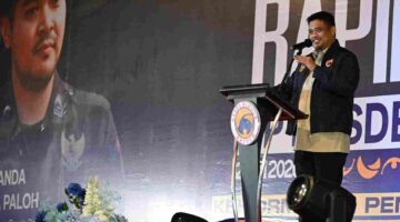 Gubernur Sumatera Utara (Sumut) Bobby Afif Nasution membuka Rapat Pimpinan Wilayah I Dewan Pimpinan Wilayah (DPW) Garda Pemuda Nasional Demokrat (GP Nasdem) Sumut, di Ballroom JW.Marriot Hotel Jalan Putri Hijau Nomor 10 Medan, Minggu (12/7/2026) malam. 