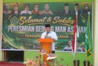 Wakil Bupati Asahan meresmikan Gedung Persiapan MAN 3 Asahan di Aek Ledong
