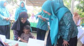 Ketua TP PKK Kabupaten Asahan meninjau Posyandu Gelatik dan dua Posyandu