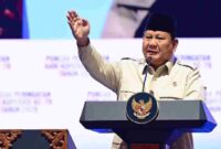 Presiden Prabowo Subianto menyampaikan pidatonya pada Puncak Peringatan Hari Koperasi ke-79 Tahun 2026 yang digelar di Indonesia Arena, Jakarta, pada Minggu, 12 Juli 2026. 