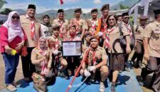 Kontingen Gerakan Pramuka Kabupaten Simalungun meraih predikat Terbaik III pada Jamdasu XI 2026. Bupati Anton Achmad Saragih.
